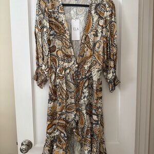 ELA Paisley Print Shirt Dress / Cardigan